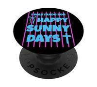 I Was Made for Happy Sunny Days Nœud rayé Rose PopSockets PopGrip Adhésif