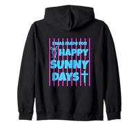 I Was Made for Happy Sunny Days Nœud rayé Rose Sweat à Capuche