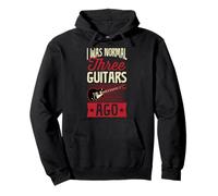 I Was Normal Three Guitars Ago Guitar Collector Blague Sweat à Capuche