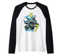 I Was Six Now I'm Seven Shark 67 Meme 7th Birthday Boys Kids Manche Raglan