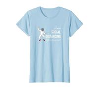 « I Was Social distancing Before it Was Cool » - Cadeau pour clôture T-Shirt, Femme, Bleu Céleste, L