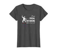 « I Was Social distancing Before it Was Cool » - Cadeau pour clôture T-Shirt, Femme, Chiné Foncé, L