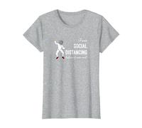 « I Was Social distancing Before it Was Cool » - Cadeau pour clôture T-Shirt, Femme, Gris Chiné, L