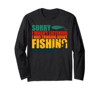 I Was Thinking About Fishing Pêcheur Fisherman Fish Hunter Manche Longue