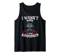 I Wasn't Born I Was Summoned Black Cat Pentagramme Goth Débardeur