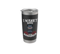 I Wasn't Born I was Summoned Black Cat Pentagramme Goth Gobelet isotherme en acier inoxydable double paroi
