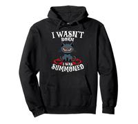 I Wasn't Born I Was Summoned Black Cat Pentagramme Goth Sweat à Capuche