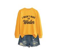 I Wasn't Made Women's Casual Crewneck Sweatshirt, Long Sleeve Graphic Pullover Tops for Everyday