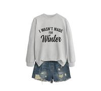 I Wasn't Made Women's Casual Crewneck Sweatshirt, Long Sleeve Graphic Pullover Tops for Everyday