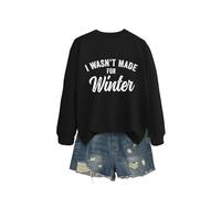 I Wasn't Made Women's Casual Crewneck Sweatshirt, Long Sleeve Graphic Pullover Tops for Everyday