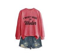 I Wasn't Made Women's Casual Crewneck Sweatshirt, Long Sleeve Graphic Pullover Tops for Everyday