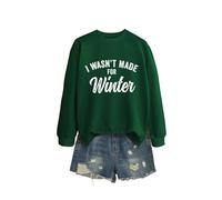 I Wasn't Made Women's Casual Crewneck Sweatshirt, Long Sleeve Graphic Pullover Tops for Everyday
