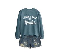 I Wasn't Made Women's Casual Crewneck Sweatshirt, Long Sleeve Graphic Pullover Tops for Everyday