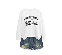 I Wasn't Made Women's Casual Crewneck Sweatshirt, Long Sleeve Graphic Pullover Tops for Everyday