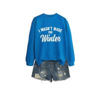 I Wasn't Made Women's Casual Crewneck Sweatshirt, Long Sleeve Graphic Pullover Tops for Everyday
