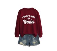 I Wasn't Made Women's Casual Crewneck Sweatshirt, Long Sleeve Graphic Pullover Tops for Everyday