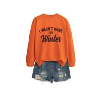 I Wasn't Made Women's Casual Crewneck Sweatshirt, Long Sleeve Graphic Pullover Tops for Everyday