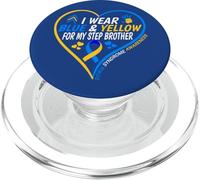 I Wear Blue and Yellow for My Step Brother - Down Syndrome PopSockets PopGrip pour MagSafe
