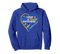 I Wear Blue and Yellow for My Step Brother - Down Syndrome Sweat à Capuche