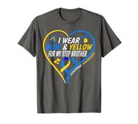 I Wear Blue and Yellow for My Step Brother - Down Syndrome T-Shirt