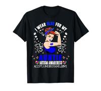 I Wear Blue for My Auntie Autism Awareness Month T-Shirt