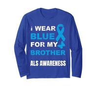 I Wear Blue for My Brother ALS Awareness Manche Longue
