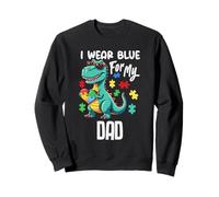 I Wear Blue for My Dad Dinosaure Dino Autism Awareness Sweatshirt