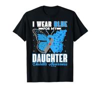I Wear Blue for My Daughter Mois de Sensibilisation au diabète T1D T-Shirt