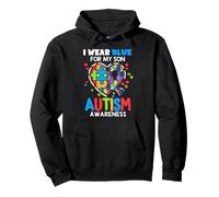 I Wear Blue for My Son Autism Awareness Mom Dad Parents Sweat à Capuche