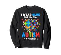 I Wear Blue for My Son Autism Awareness Mom Dad Parents Sweatshirt