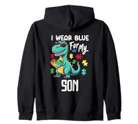 I Wear Blue for My Son Dinosaure Dino Autism Awareness Sweat à Capuche