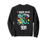 I Wear Blue for My Son Dinosaure Dino Autism Awareness Sweatshirt