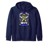 I Wear Blue for My Wife Boho Rainbow Autism Awareness Day Sweat à Capuche