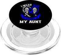 I Wear Blue in Memory of My Aunt Cancer Sensibilisation au Cancer du Colon PopSockets PopGrip pour MagSafe