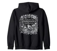 I Wear Gray for Parkinson 's Awareness Bird and Flowers Sweat à Capuche