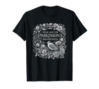I Wear Gray for Parkinson 's Awareness Bird and Flowers T-Shirt