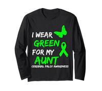 I Wear Green for My Aunt Cerebral Palsy Ribbon Manche Longue