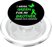 I Wear Green for My Brother Cerebral Palsy Ribbon PopSockets PopGrip pour MagSafe