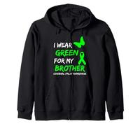 I Wear Green for My Brother Cerebral Palsy Ribbon Sweat à Capuche