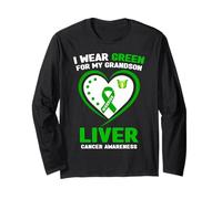 I Wear Green for My Grandson Fover Cancer Awareness Manche Longue