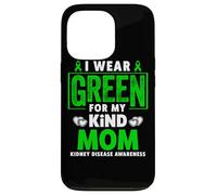 I Wear Green for My Mom Chemise pour la Sensibilisation aux Maladies des Reins Coque pour iPhone 13 Pro