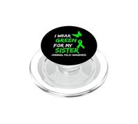 I Wear Green for My Sister Cerebral Palsy Ribbon PopSockets PopGrip pour MagSafe
