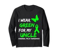 I Wear Green for My Uncle Cerebral Palsy Ribbon Manche Longue