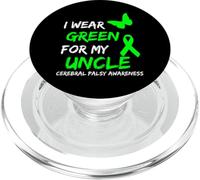 I Wear Green for My Uncle Cerebral Palsy Ribbon PopSockets PopGrip pour MagSafe