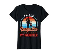 I Wear Orange for My Daughter Cancer Leukemia Cancer Support Daddy T-Shirt Graphique avec Valeur