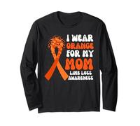 I Wear Orange for My Mom Memb Loss Awareness Ribbon Hope Manche Longue