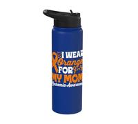 I Wear Orange For My Mom Sensibilisation à la leucémie Stainless Steel Insulated Water Bottle