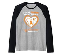 I Wear Orange for My Neveu MS Sensibilisation à la sclérose en plaques Manche Raglan