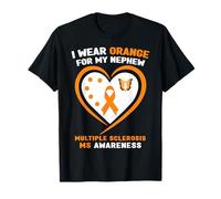 I Wear Orange for My Neveu MS Sensibilisation à la sclérose en plaques T-Shirt