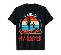 I Wear Orange for My Sister Cancer Leukemia Cancer Support Brother T-Shirt Graphique avec Valeur